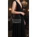 Evening Bags Wholesale - Black Glossy Polka Dots Evening Bag